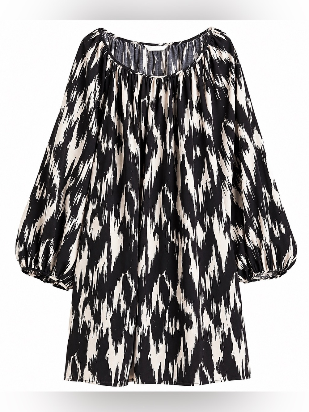 H&M NWT black/cream crepe dress, medium